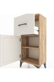 Arges Komodin Tek Raflı Tek Çekmeceli Tek Kapaklı 44x30x96 Çam-Aytaşı