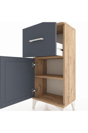 Arges Komodin Tek Raflı Tek Çekmeceli Tek Kapaklı 44x30x96 Çam-Antrasit