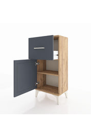 Arges Komodin Tek Raflı Tek Çekmeceli Tek Kapaklı 44x30x96 Çam-Antrasit