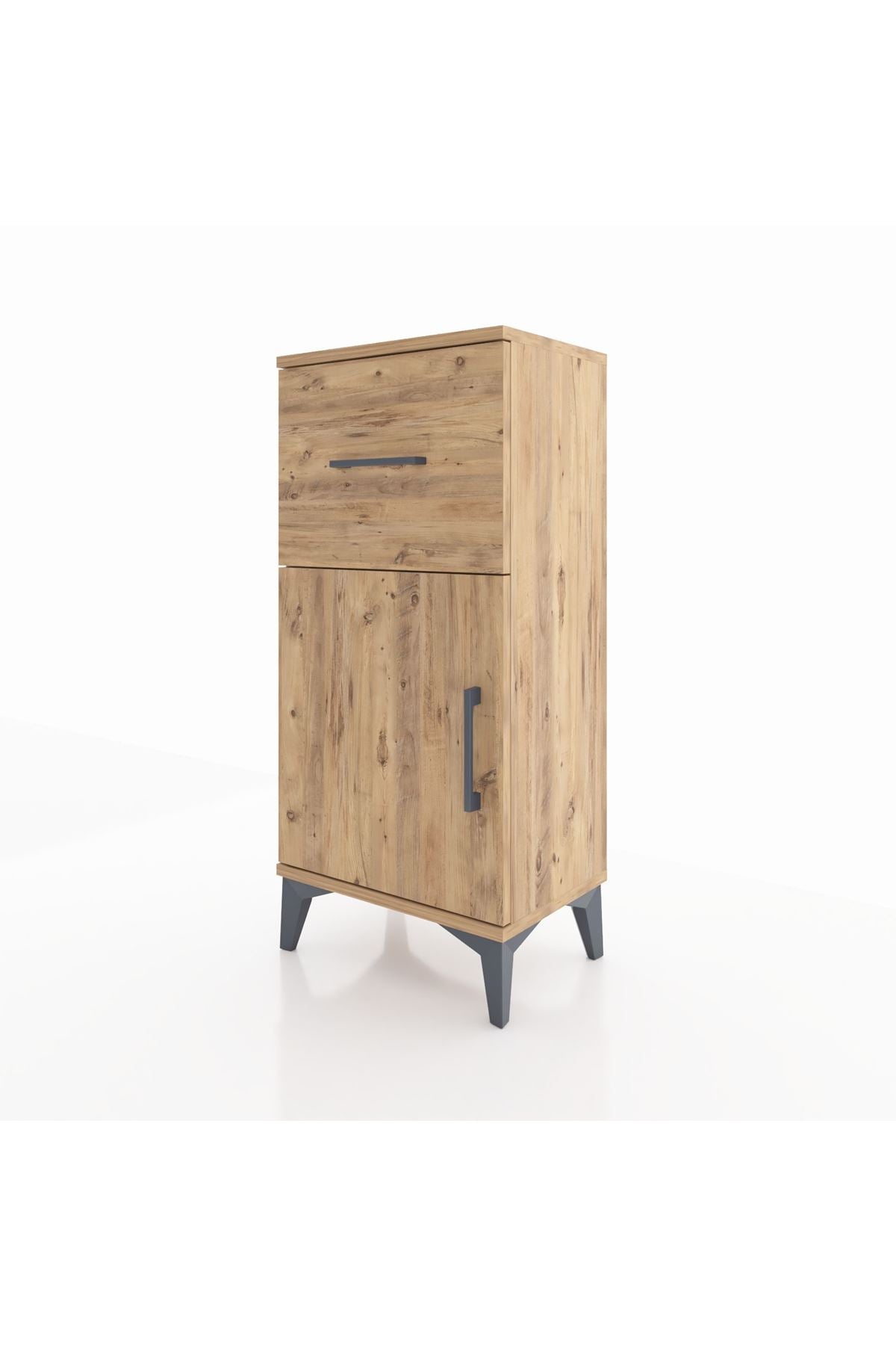 Arges Komodin Tek Raflı Tek Çekmeceli Tek Kapaklı 44x30x96 Çam-Çam