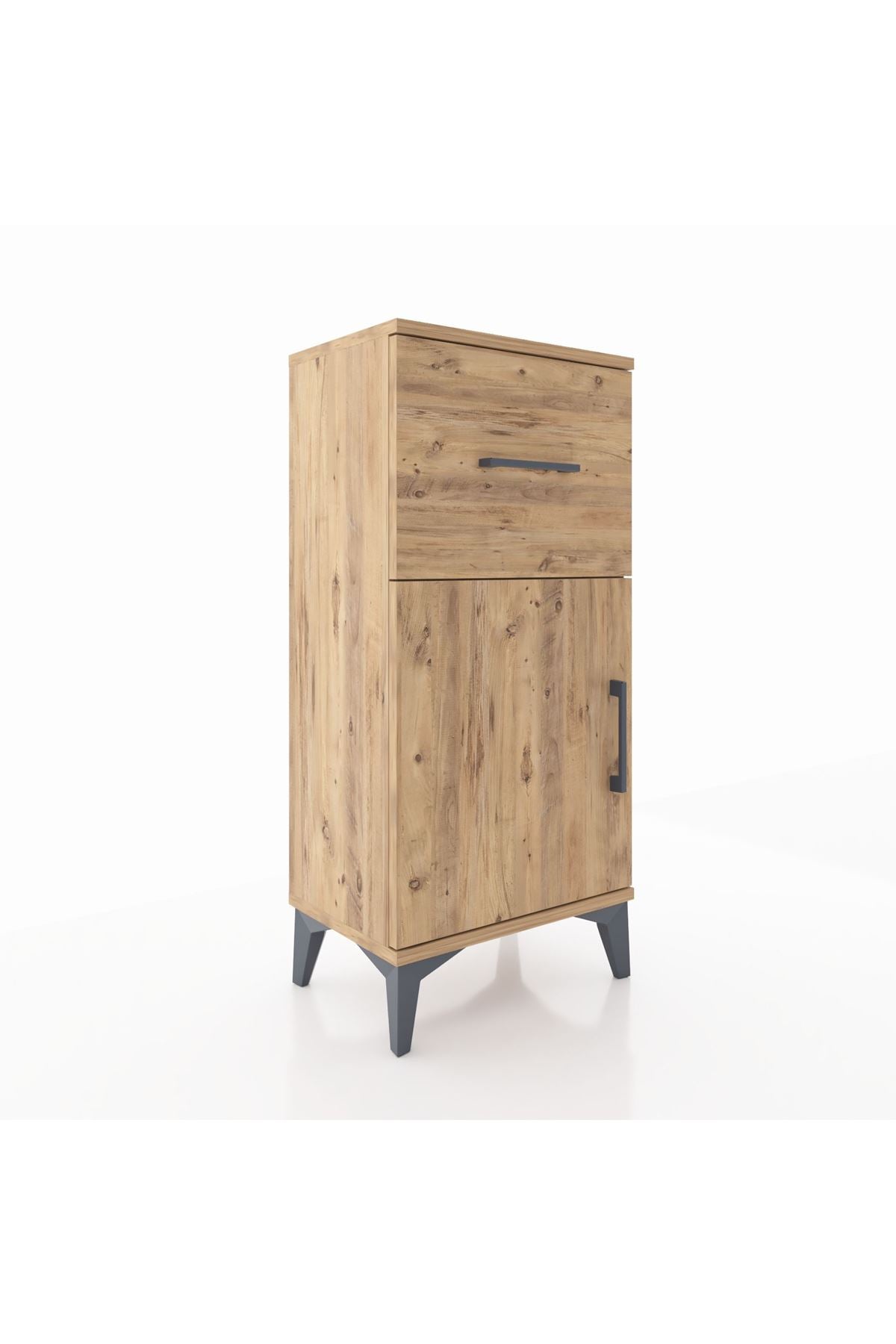 Arges Komodin Tek Raflı Tek Çekmeceli Tek Kapaklı 44x30x96 Çam-Çam