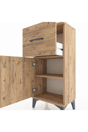 Arges Komodin Tek Raflı Tek Çekmeceli Tek Kapaklı 44x30x96 Çam-Çam