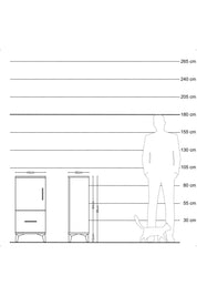 Arges Komodin 2 Raflı Tek Çekmeceli Tek Kapaklı 44x30x96 Aytaşı-Antrasit