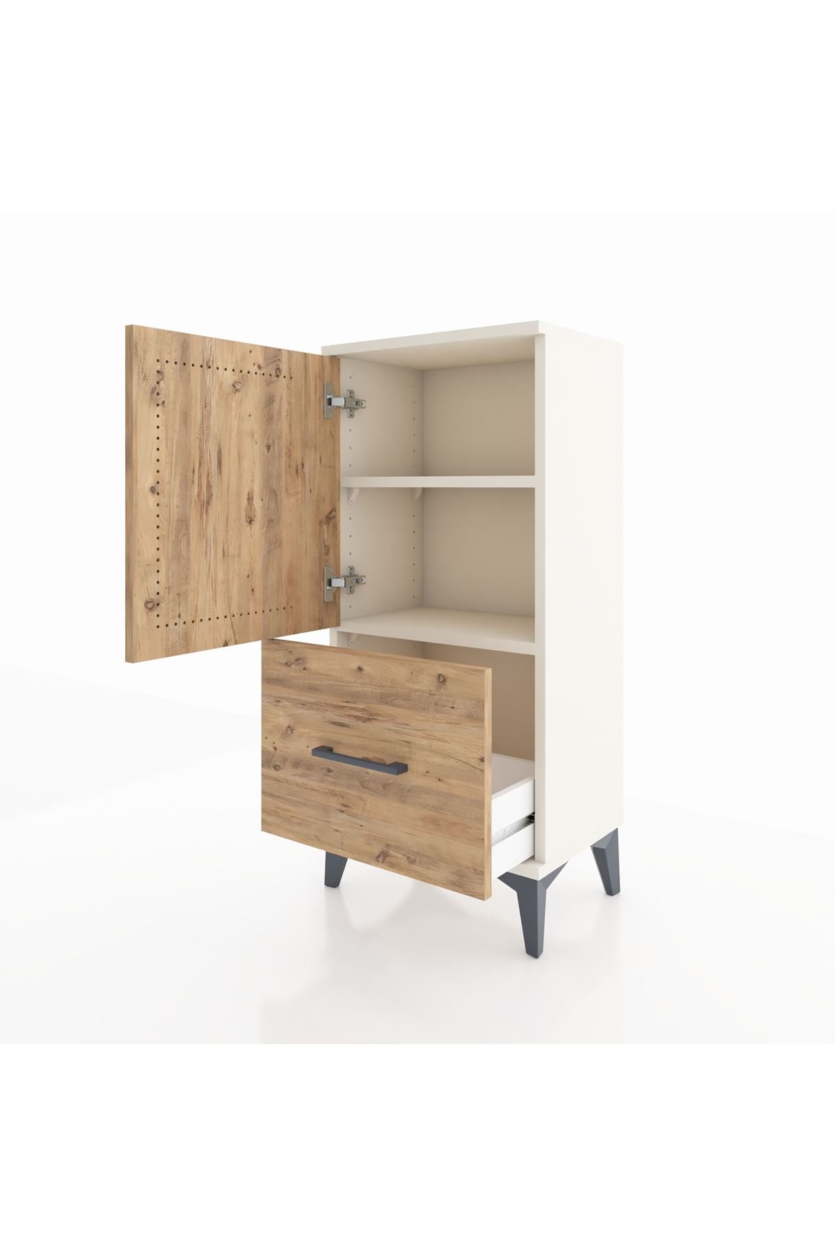 Arges Komodin 2 Raflı Tek Çekmeceli Tek Kapaklı 44x30x96 Aytaşı-Çam