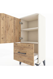 Arges Komodin 2 Raflı Tek Çekmeceli Tek Kapaklı 44x30x96 Aytaşı-Çam