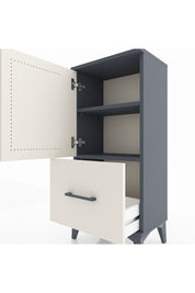 Arges Komodin 2 Raflı Tek Çekmeceli Tek Kapaklı 44x30x96 Antrasit-Aytaşı