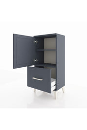 Arges Komodin 2 Raflı Tek Çekmeceli Tek Kapaklı 44x30x96 Antrasit-Antrasit