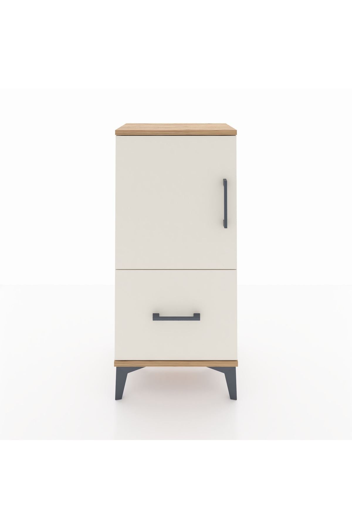 Arges Komodin 2 Raflı Tek Çekmeceli Tek Kapaklı 44x30x96 Çam-Aytaşı