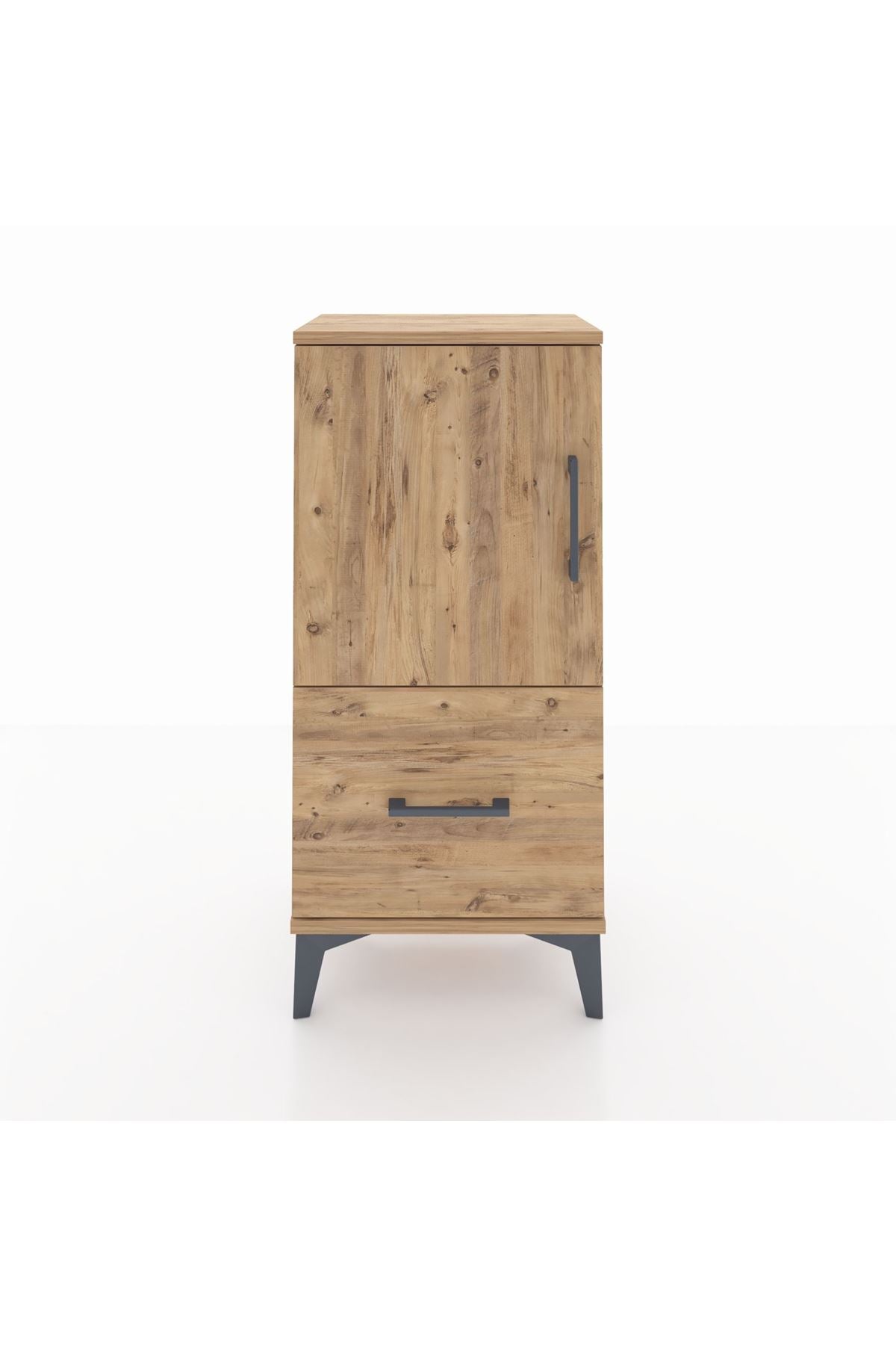 Arges Komodin 2 Raflı Tek Çekmeceli Tek Kapaklı 44x30x96 Çam-Çam