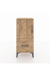 Arges Komodin 2 Raflı Tek Çekmeceli Tek Kapaklı 44x30x96 Çam-Çam