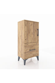 Arges Komodin 2 Raflı Tek Çekmeceli Tek Kapaklı 44x30x96 Çam-Çam