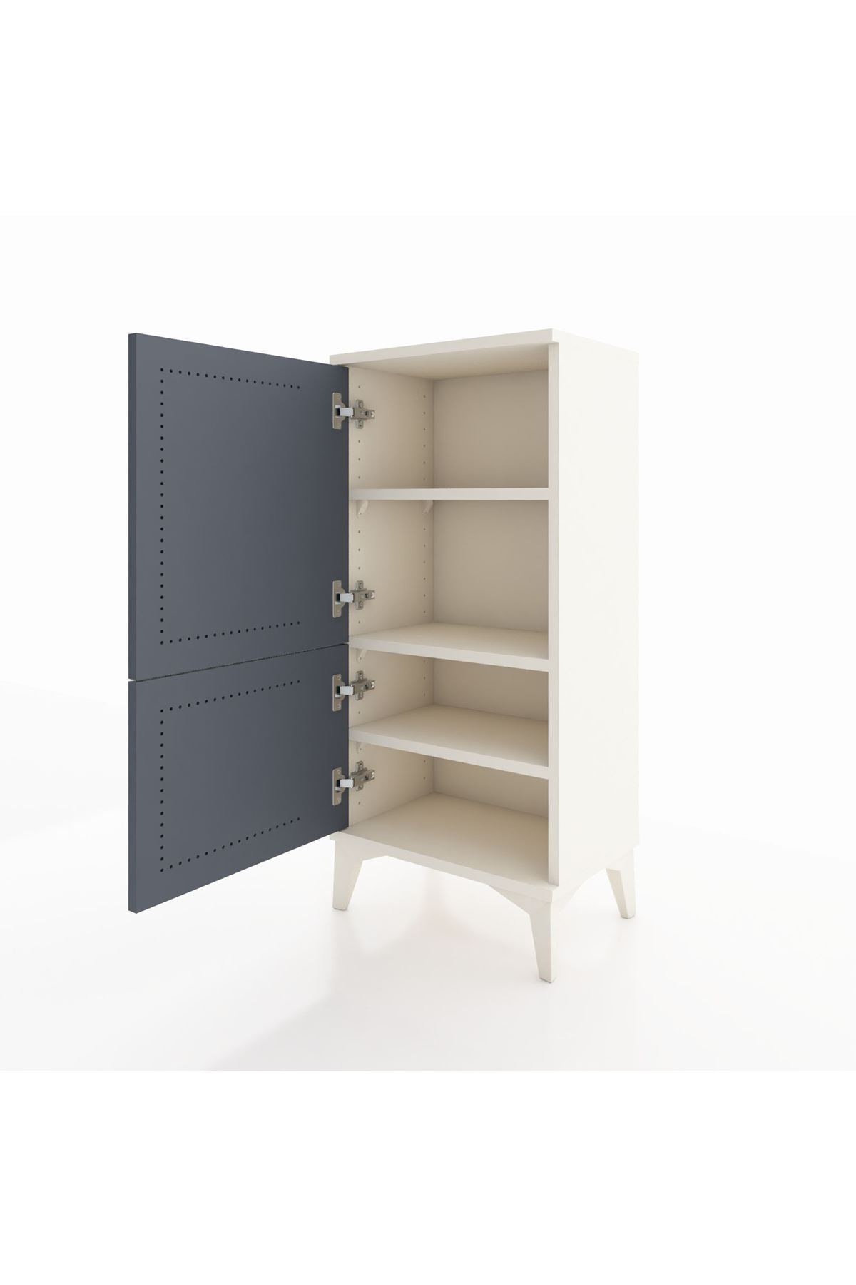 Arges Komodin 3 Raflı 2 Kapaklı 44x30x96 Aytaşı-Antrasit