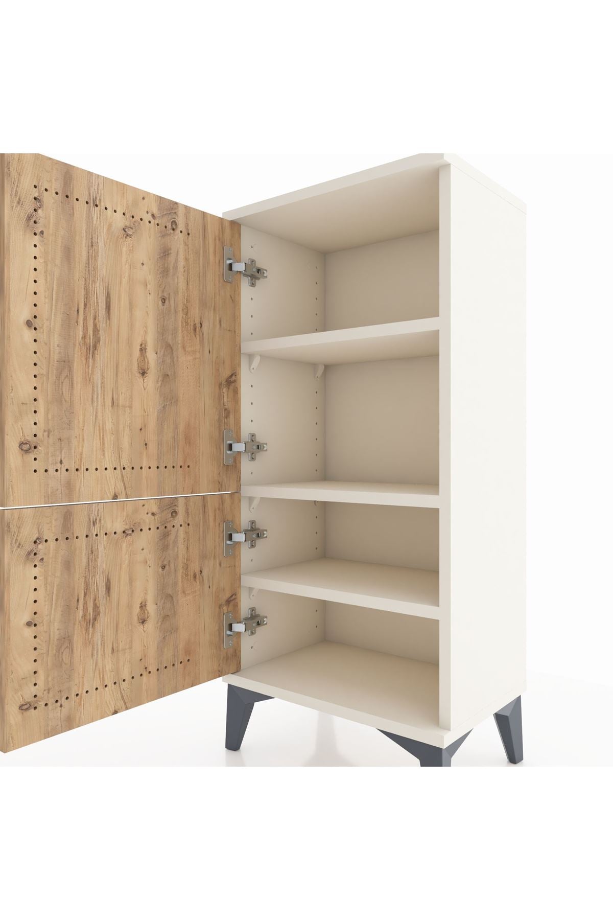 Arges Komodin 3 Raflı 2 Kapaklı 44x30x96 Aytaşı-Çam