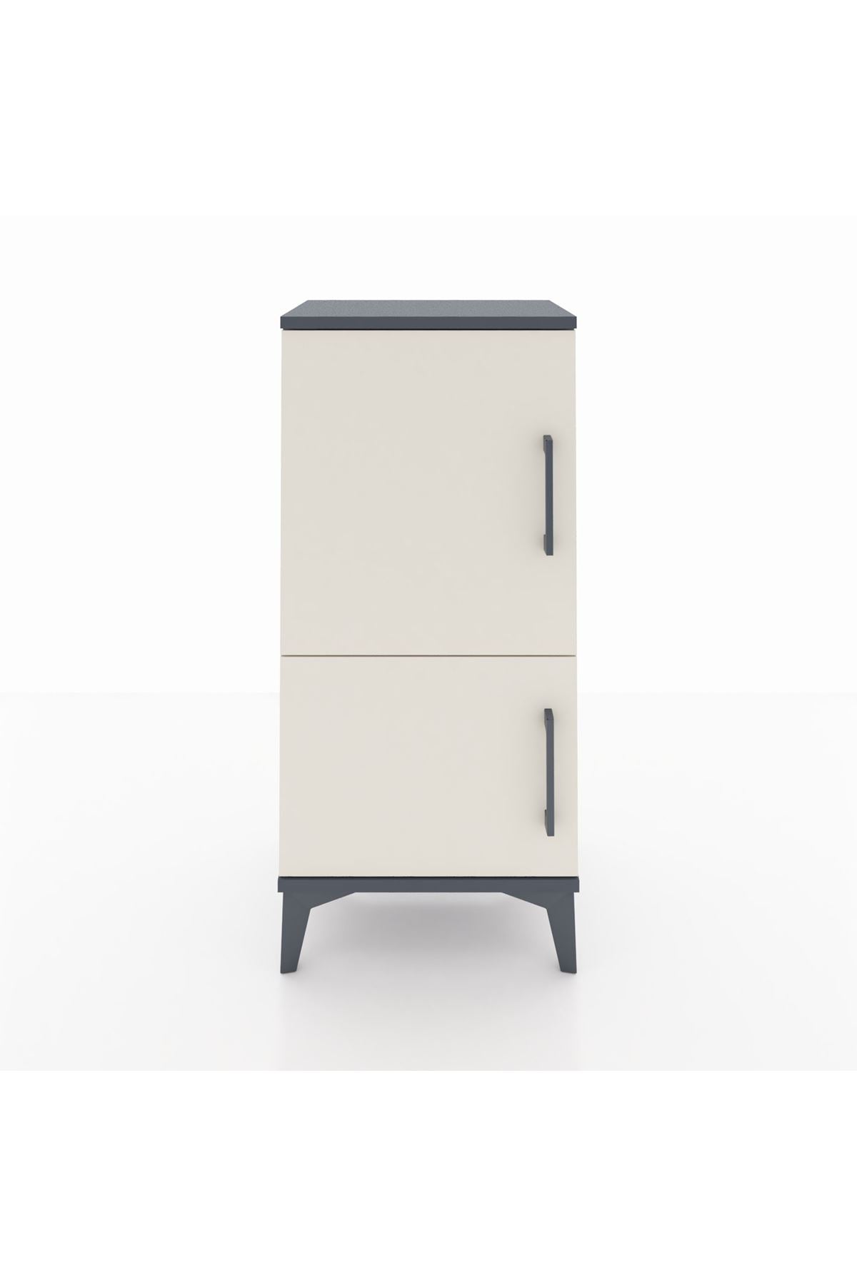 Arges Komodin 3 Raflı 2 Kapaklı 44x30x96 Antrasit-Aytaşı