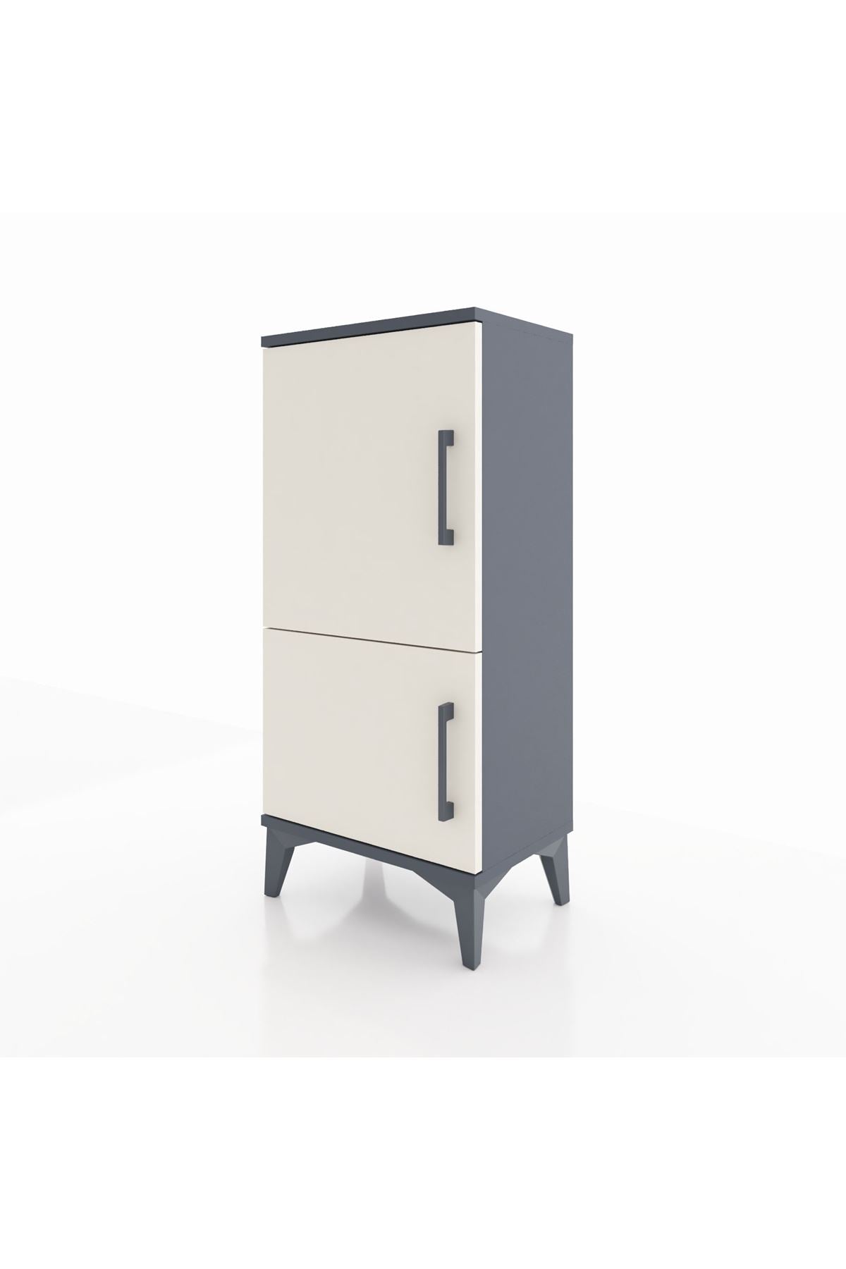 Arges Komodin 3 Raflı 2 Kapaklı 44x30x96 Antrasit-Aytaşı