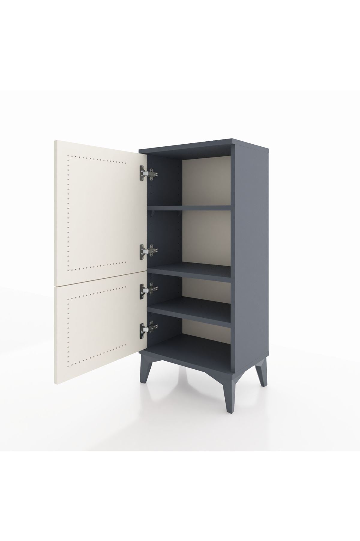 Arges Komodin 3 Raflı 2 Kapaklı 44x30x96 Antrasit-Aytaşı