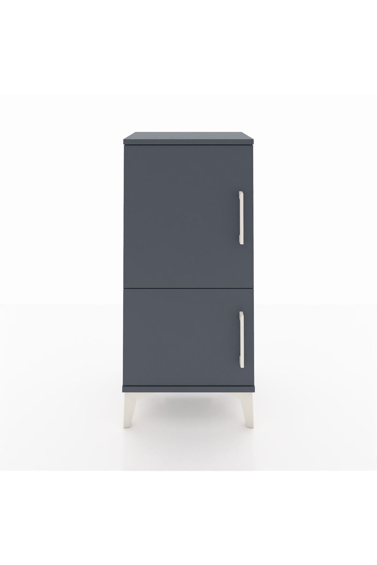 Arges Komodin 3 Raflı 2 Kapaklı 44x30x96 Antrasit-Antrasit