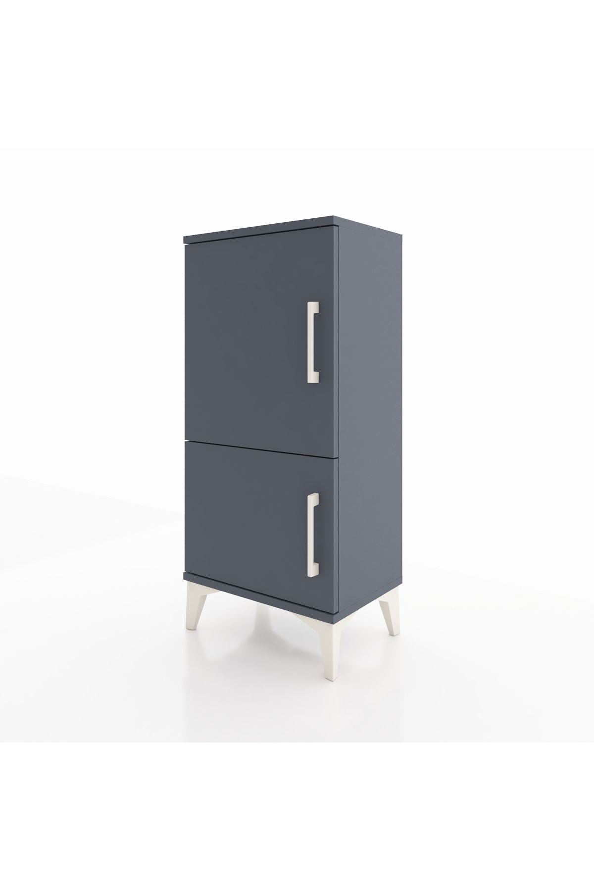 Arges Komodin 3 Raflı 2 Kapaklı 44x30x96 Antrasit-Antrasit