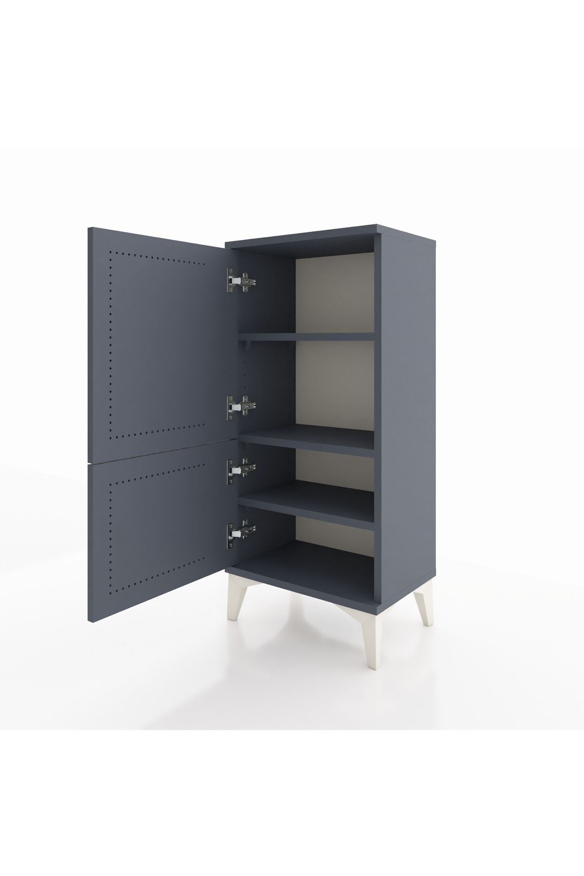 Arges Komodin 3 Raflı 2 Kapaklı 44x30x96 Antrasit-Antrasit