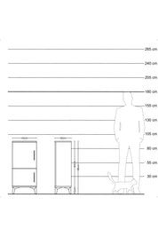 Arges Komodin 3 Raflı 2 Kapaklı 44x30x96 Antrasit-Antrasit