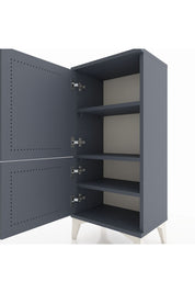 Arges Komodin 3 Raflı 2 Kapaklı 44x30x96 Antrasit-Antrasit