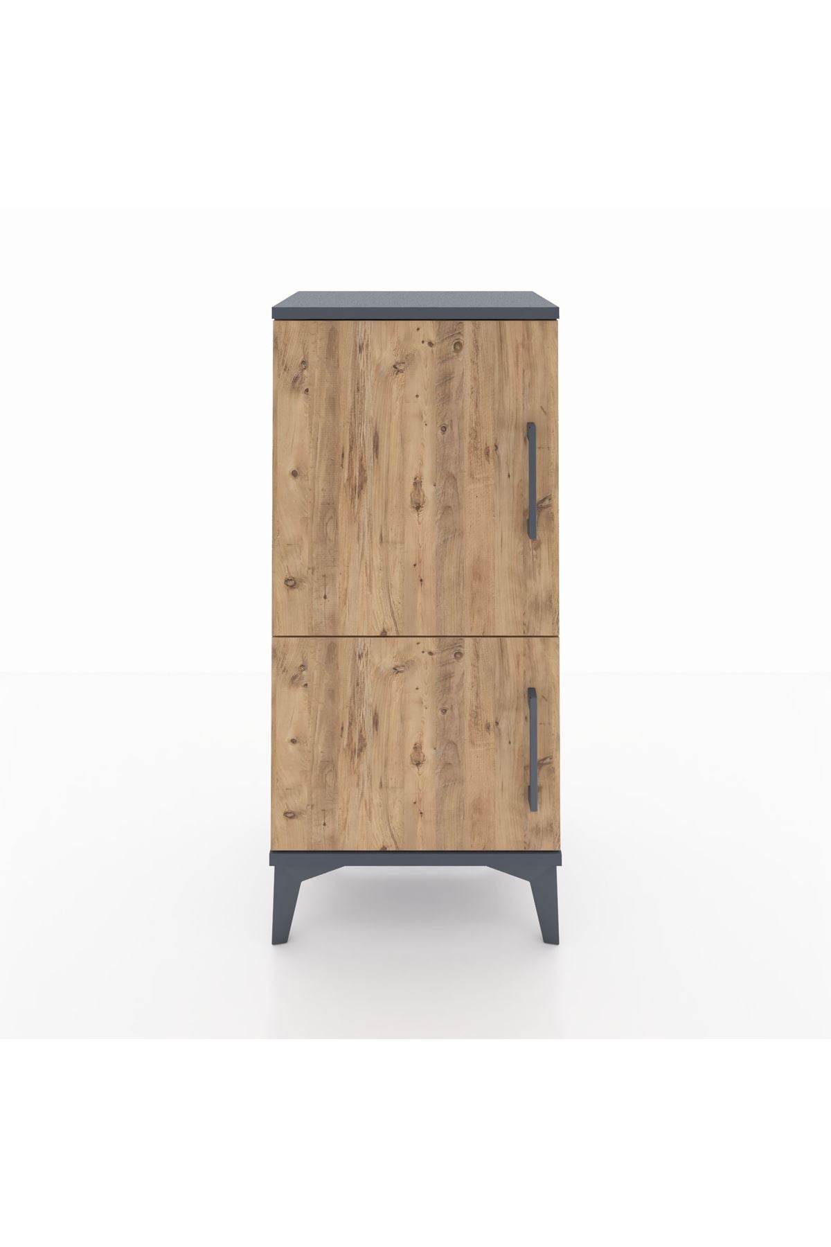 Arges Komodin 3 Raflı 2 Kapaklı 44x30x96 Antrasit-Çam