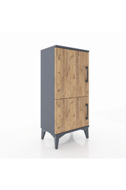 Arges Komodin 3 Raflı 2 Kapaklı 44x30x96 Antrasit-Çam