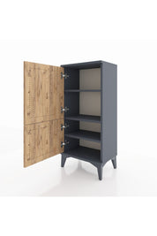 Arges Komodin 3 Raflı 2 Kapaklı 44x30x96 Antrasit-Çam