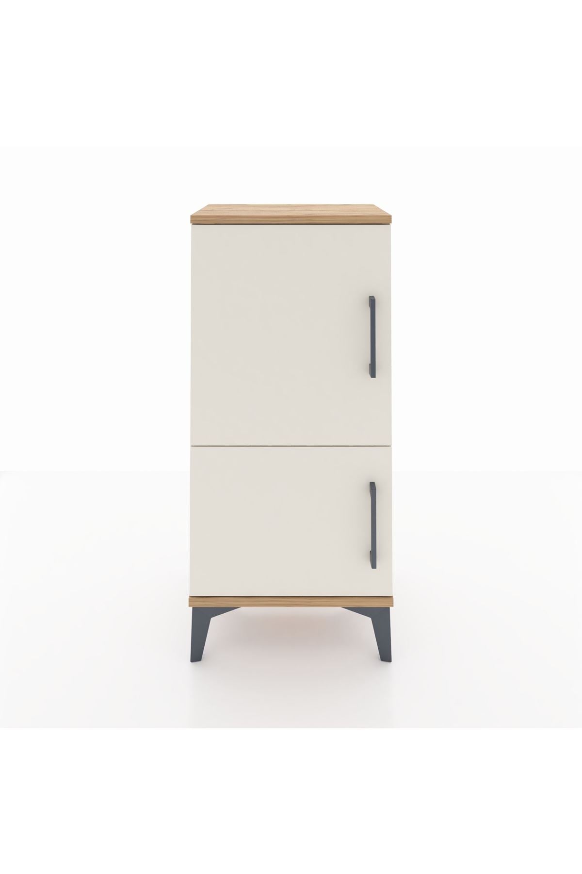 Arges Komodin 3 Raflı 2 Kapaklı 44x30x96 Çam-Aytaşı