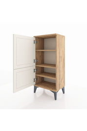 Arges Komodin 3 Raflı 2 Kapaklı 44x30x96 Çam-Aytaşı