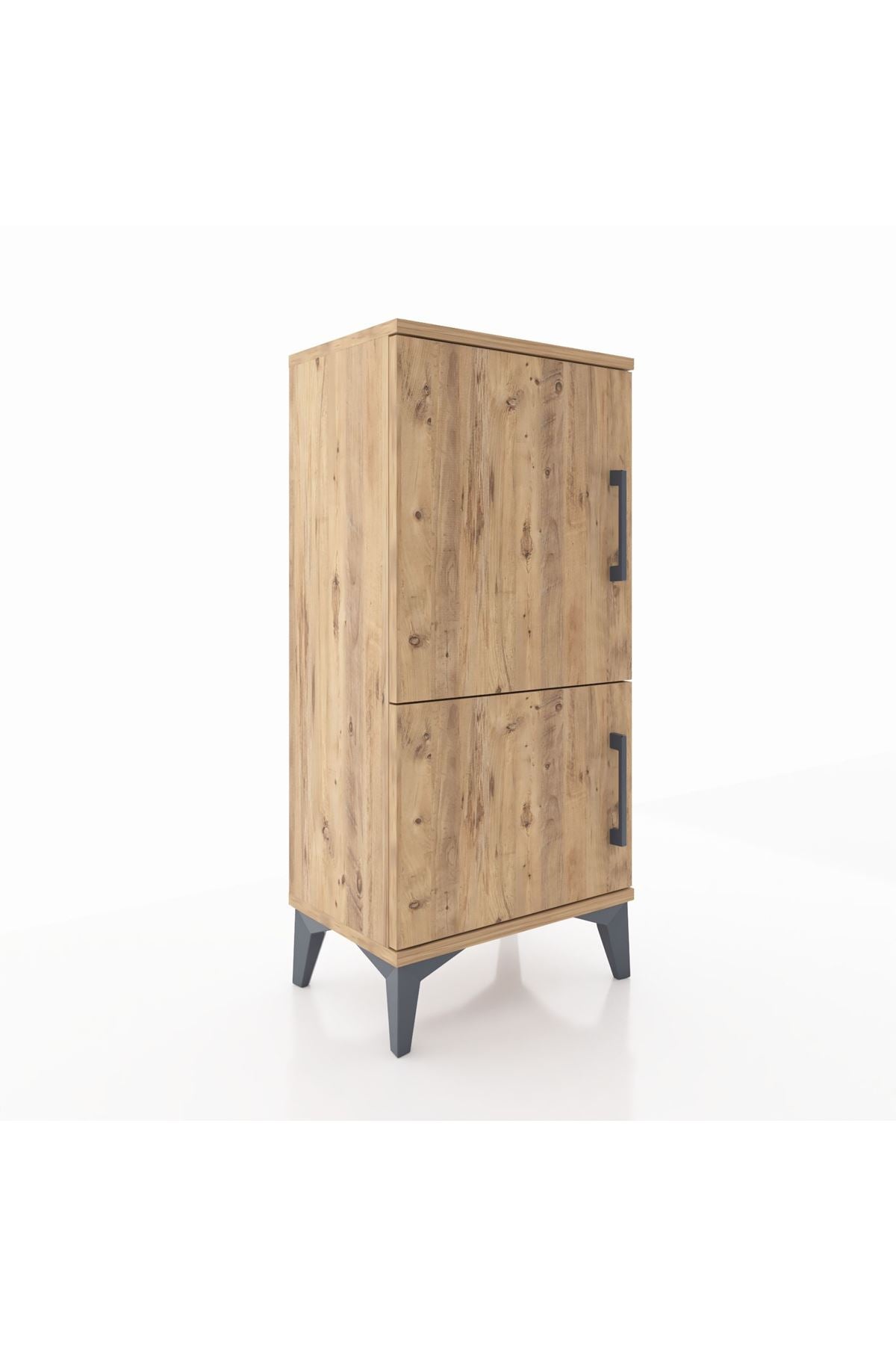 Arges Komodin 3 Raflı 2 Kapaklı 44x30x96 Çam-Çam