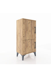 Arges Komodin 3 Raflı 2 Kapaklı 44x30x96 Çam-Çam