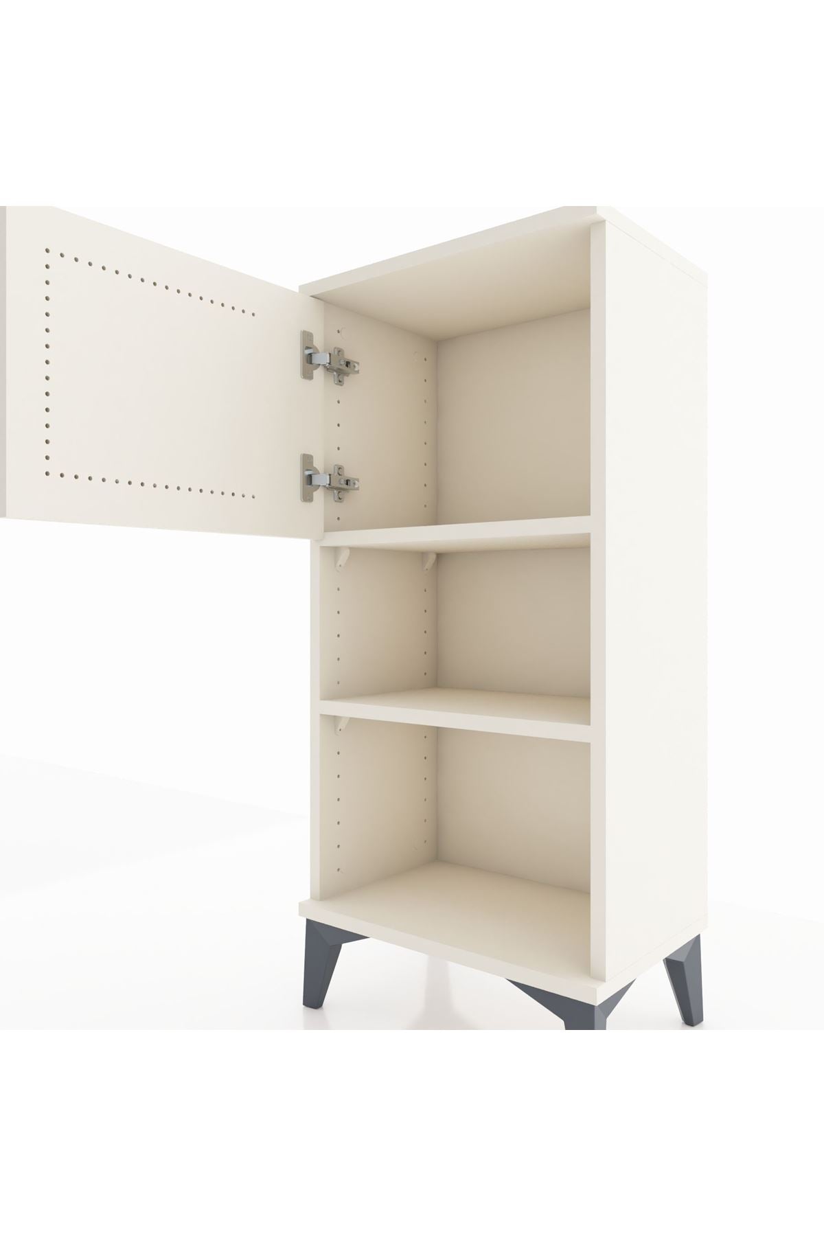 Arges Komodin 2 Raflı Tek Kapaklı 44x30x96 Aytaşı-Aytaşı