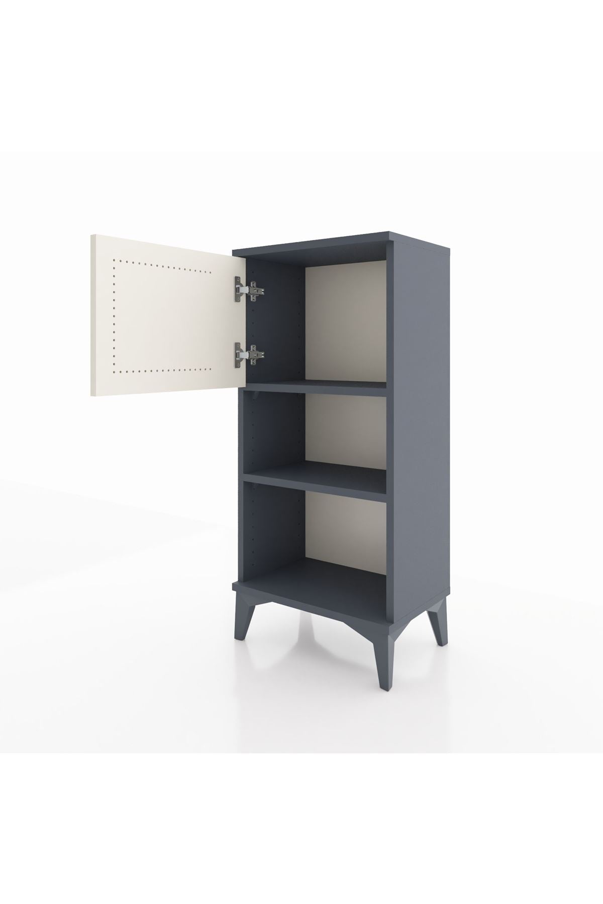 Arges Komodin 2 Raflı Tek Kapaklı 44x30x96 Antrasit-Aytaşı