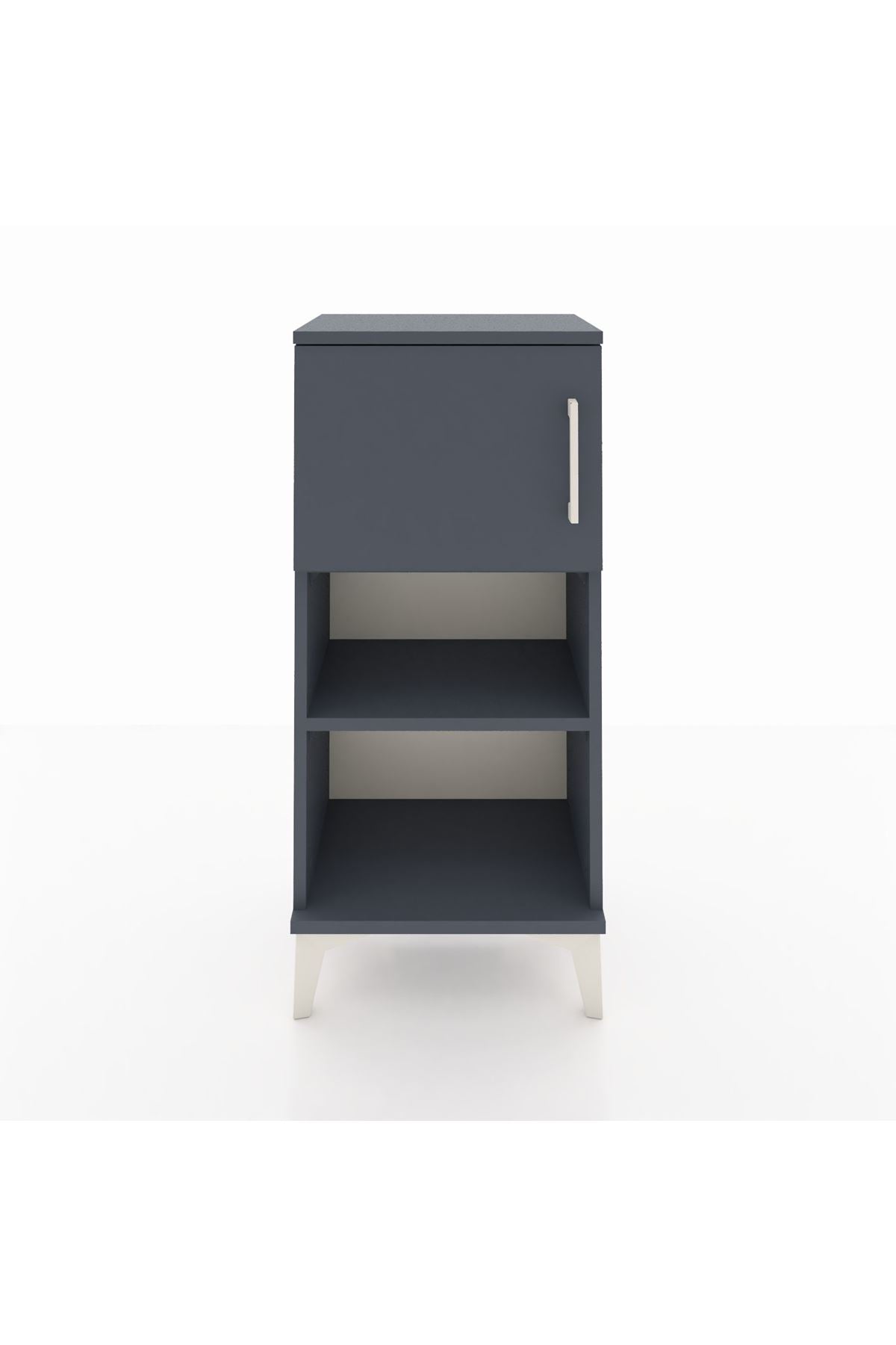 Arges Komodin 2 Raflı Tek Kapaklı 44x30x96 Antrasit-Antrasit