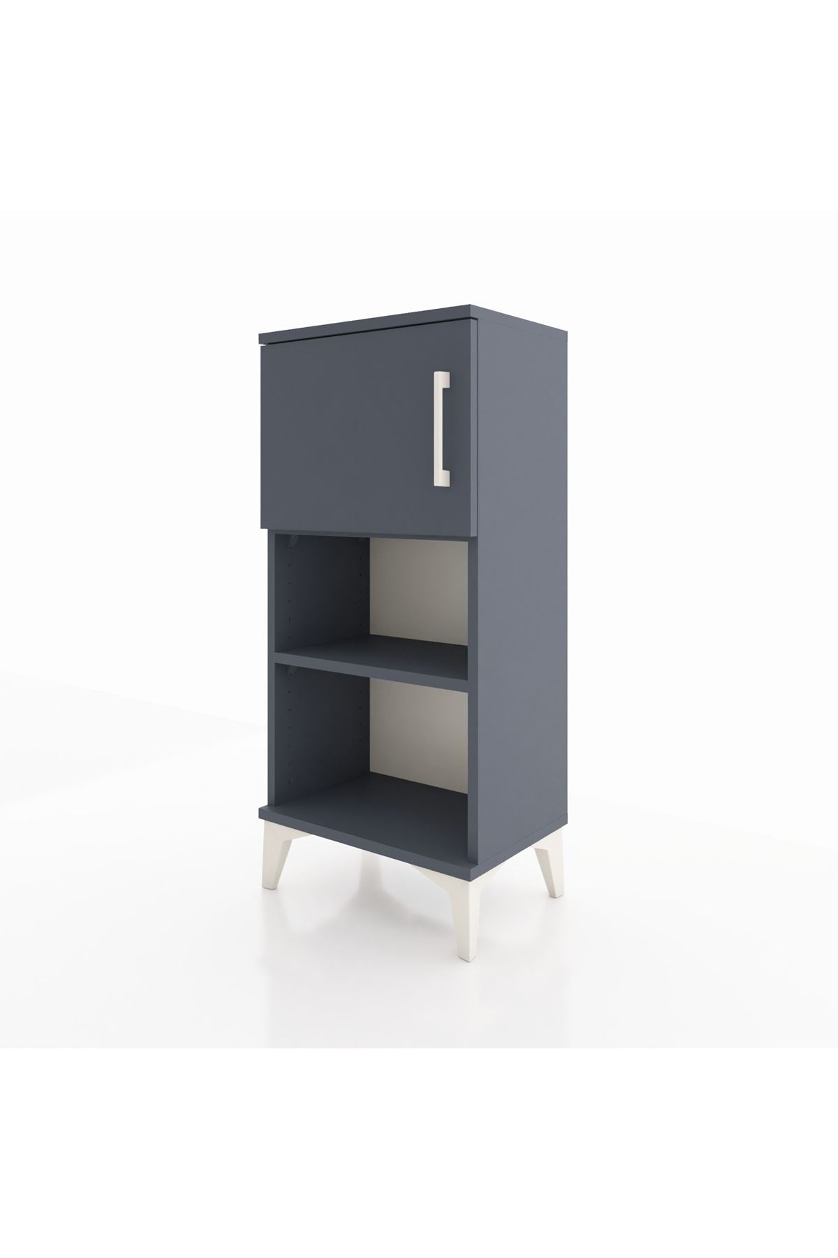 Arges Komodin 2 Raflı Tek Kapaklı 44x30x96 Antrasit-Antrasit