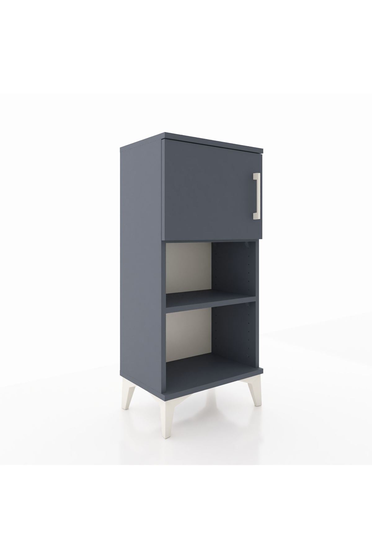 Arges Komodin 2 Raflı Tek Kapaklı 44x30x96 Antrasit-Antrasit