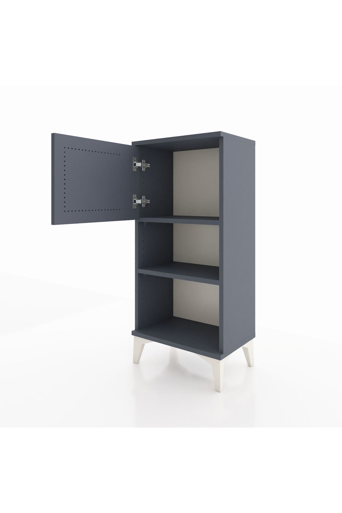 Arges Komodin 2 Raflı Tek Kapaklı 44x30x96 Antrasit-Antrasit