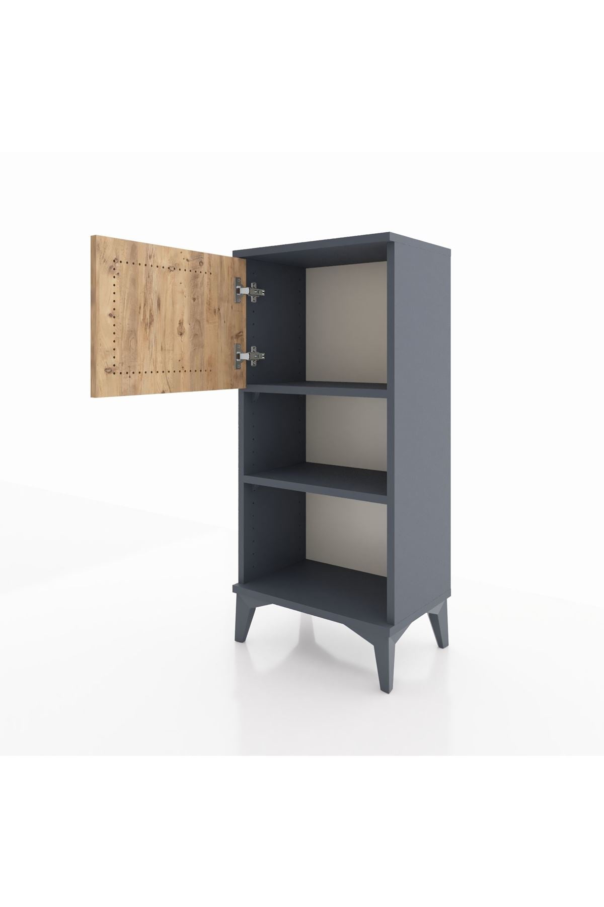 Arges Komodin 2 Raflı Tek Kapaklı 44x30x96 Antrasit-Çam