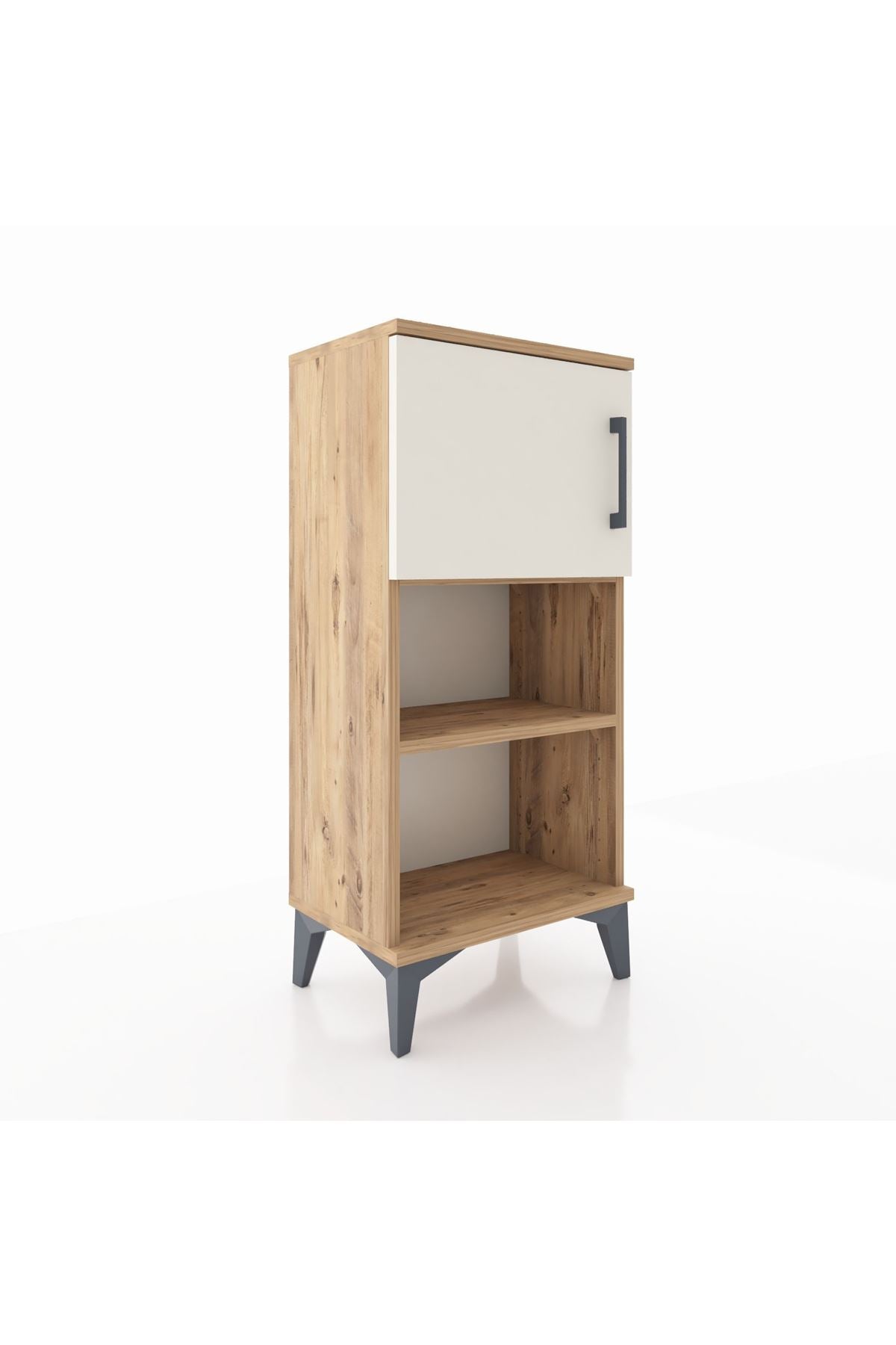 Arges Komodin 2 Raflı Tek Kapaklı 44x30x96 Çam-Aytaşı