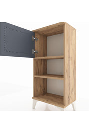 Arges Komodin 2 Raflı Tek Kapaklı 44x30x96 Çam-Antrasit