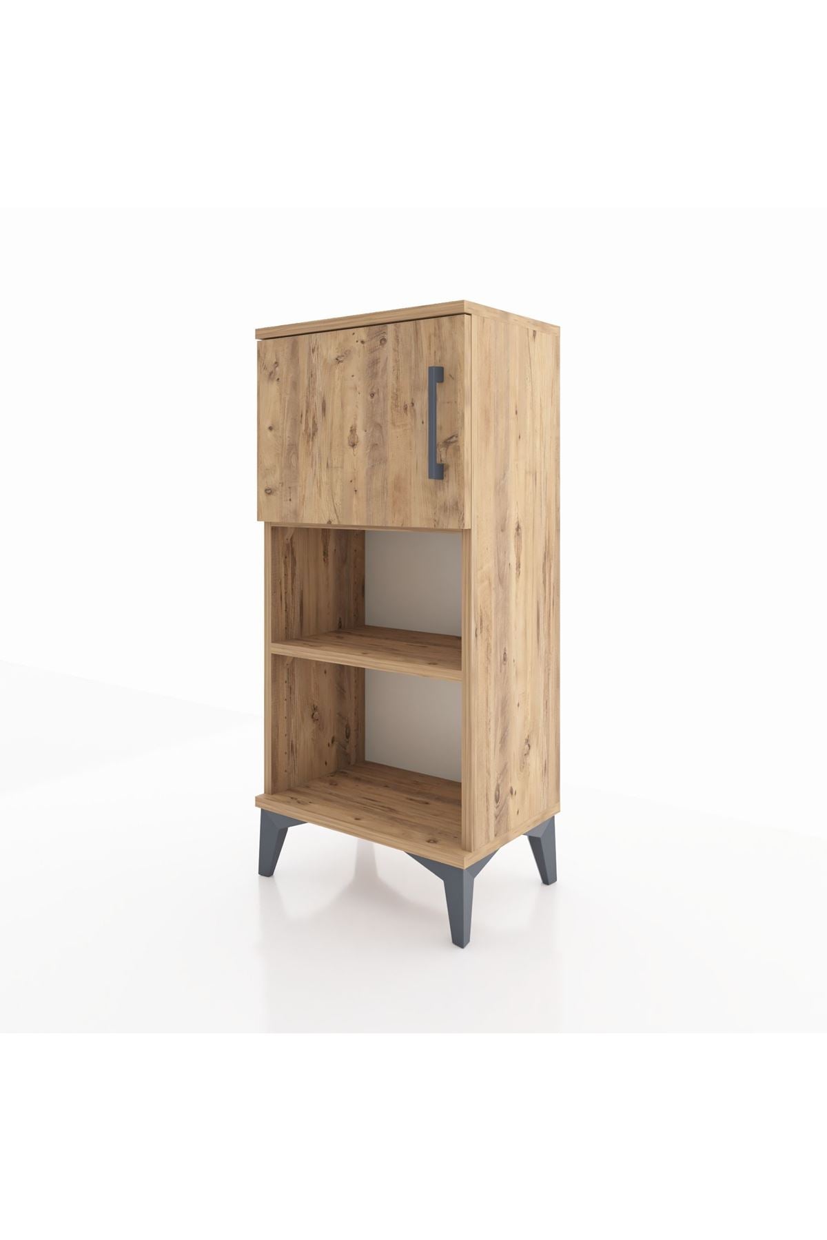 Arges Komodin 2 Raflı Tek Kapaklı 44x30x96 Çam-Çam