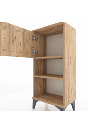 Arges Komodin 2 Raflı Tek Kapaklı 44x30x96 Çam-Çam