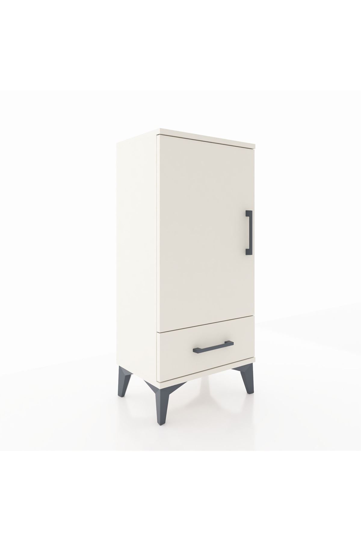 Arges Komodin 3 Raflı Tek Çekmeceli Tek Kapaklı 44x30x96 Aytaşı-Aytaşı