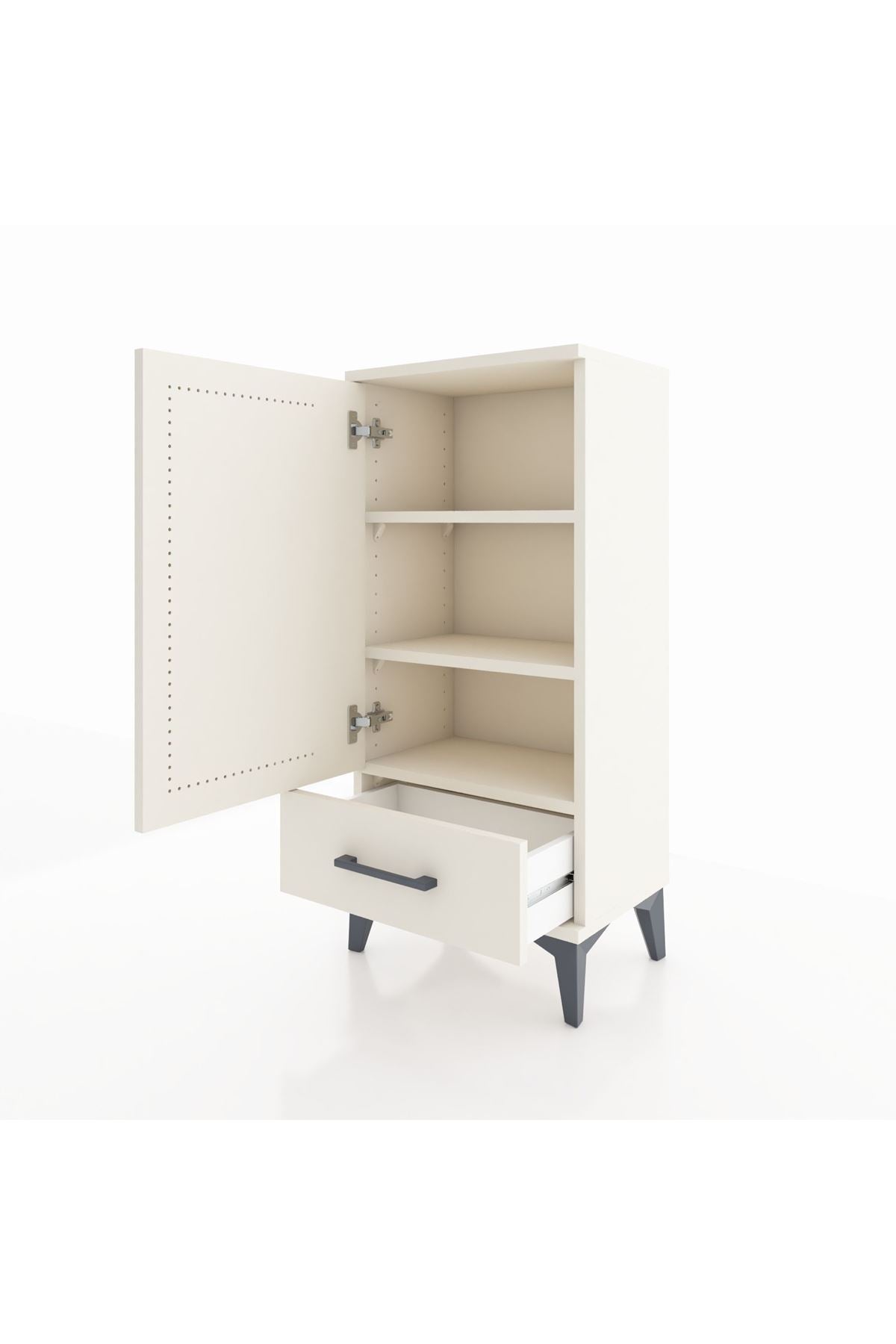 Arges Komodin 3 Raflı Tek Çekmeceli Tek Kapaklı 44x30x96 Aytaşı-Aytaşı