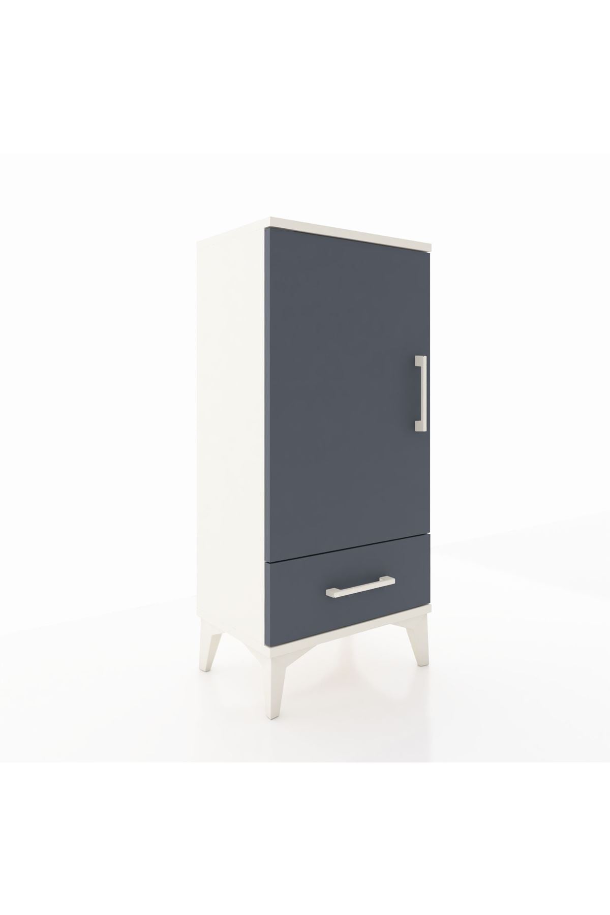 Arges Komodin 3 Raflı Tek Çekmeceli Tek Kapaklı 44x30x96 Aytaşı-Antrasit