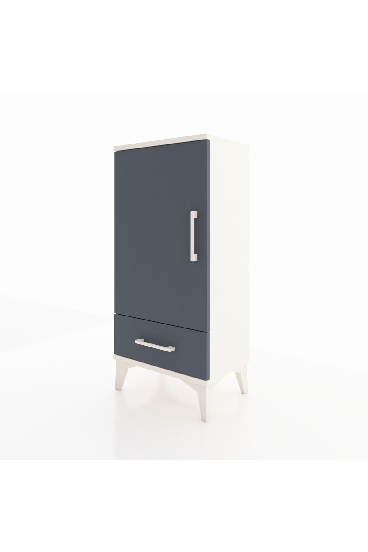 Arges Komodin 3 Raflı Tek Çekmeceli Tek Kapaklı 44x30x96 Aytaşı-Antrasit