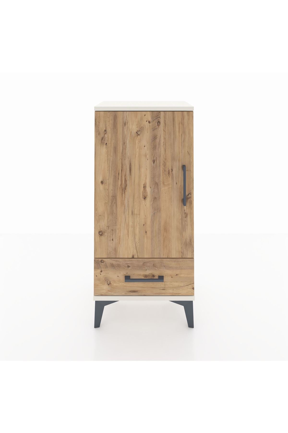 Arges Komodin 3 Raflı Tek Çekmeceli Tek Kapaklı 44x30x96 Aytaşı-Çam