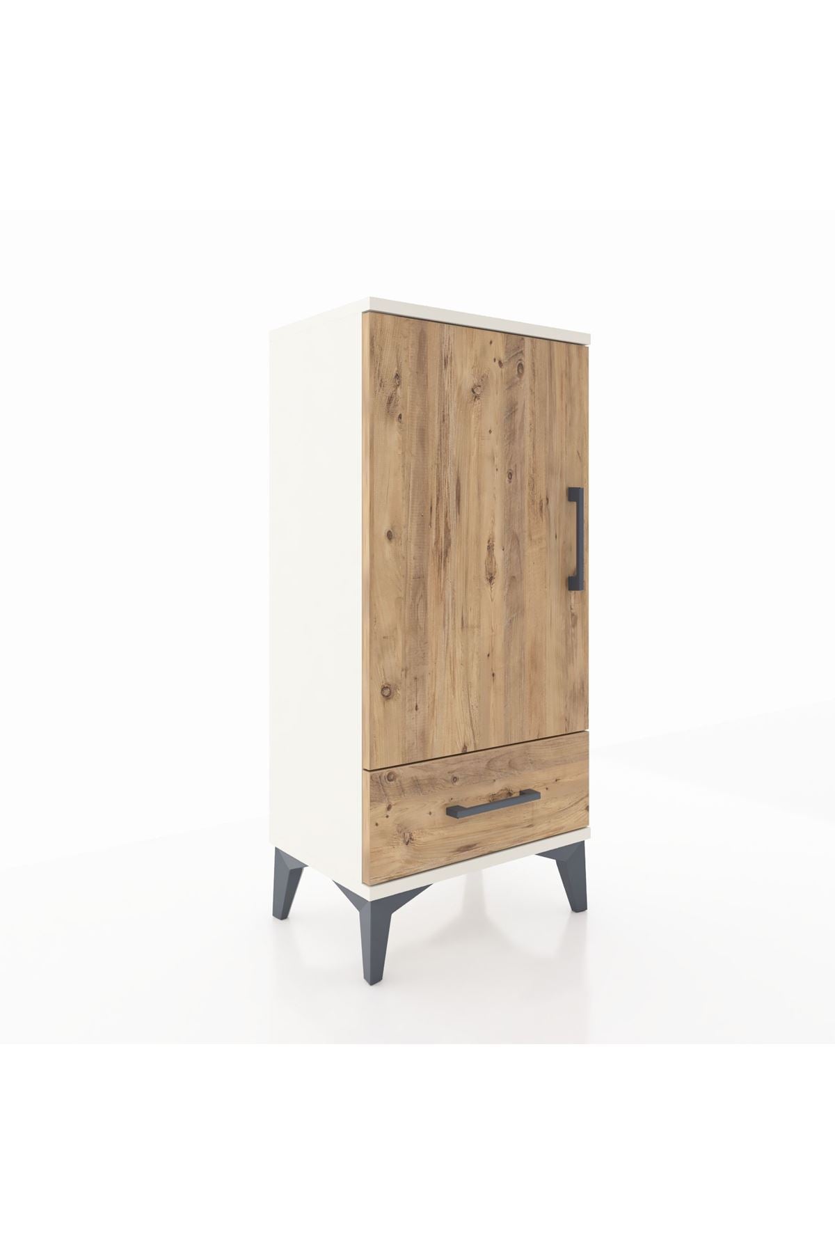 Arges Komodin 3 Raflı Tek Çekmeceli Tek Kapaklı 44x30x96 Aytaşı-Çam