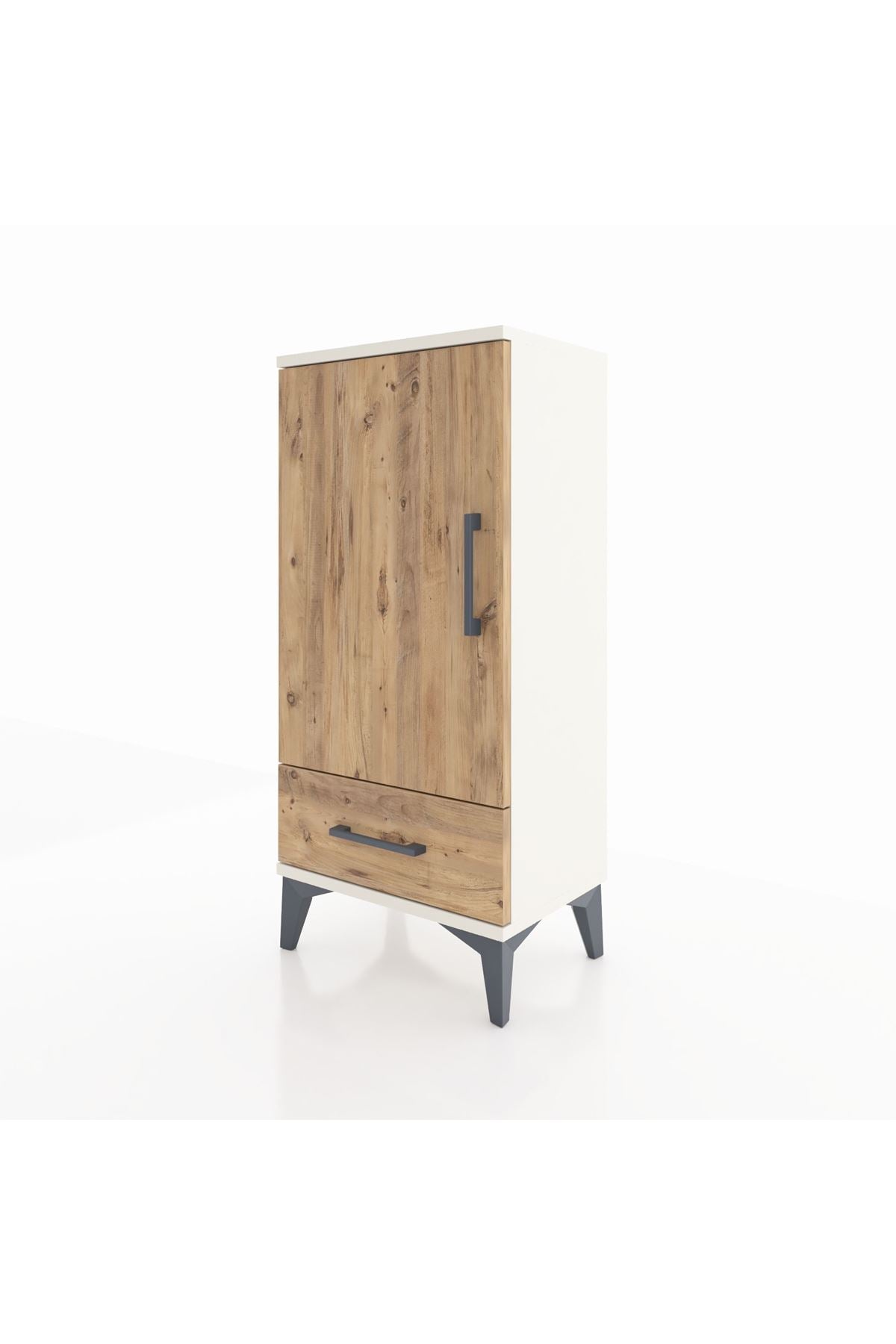 Arges Komodin 3 Raflı Tek Çekmeceli Tek Kapaklı 44x30x96 Aytaşı-Çam